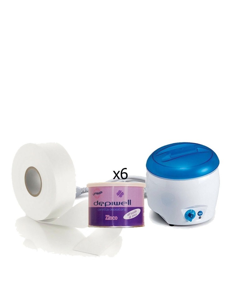 Body hair removal - Jolly wax heater + 6PZ depiwell zinc wax + Roto hair removal Ro.ial