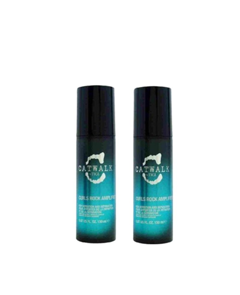 2 Pezzi Crema Capelli Per Definire e Separare I Ricci Con Polimeri 150 ml Tigi Catwalk Curls Rock Amplifier