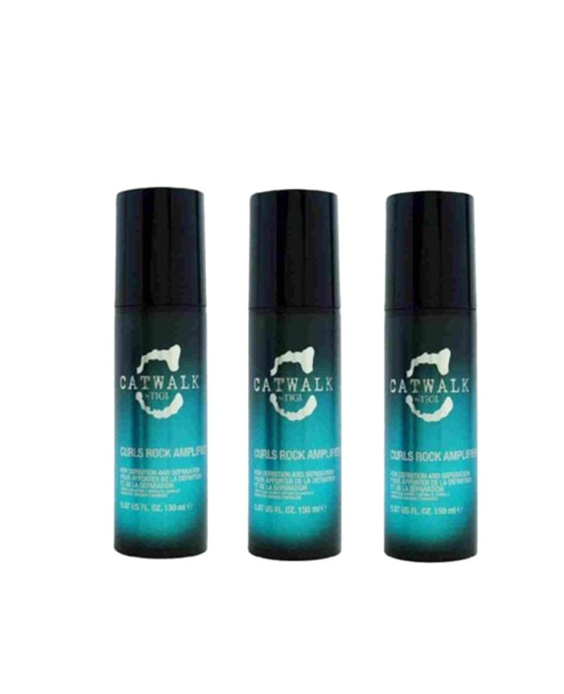 3 Pezzi Crema Capelli Per Definire e Separare I Ricci Con Polimeri 150 ml Tigi Catwalk Curls Rock Amplifier