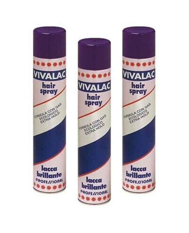 3X VIVALAC Lacca spray per capelli formula con gas ecologico extra hold 500ml