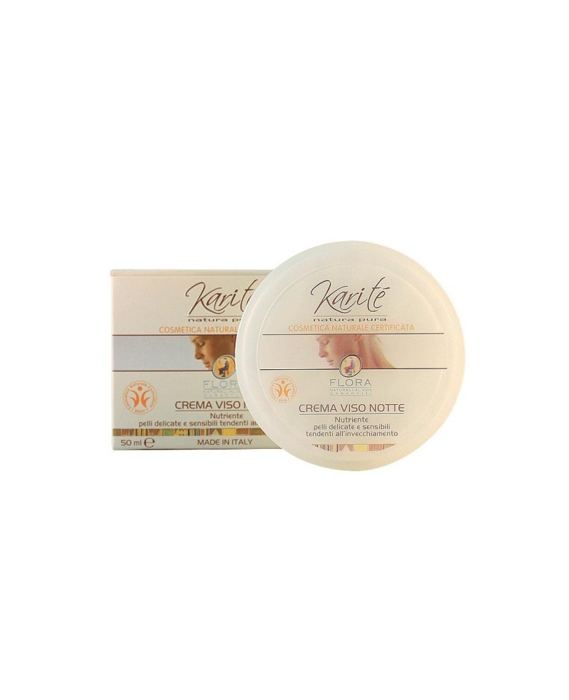 Crema Viso Notte Nutriente Karitè Pelli Delicate e Sensibili 50 ml - Flora Salute e  Benessere