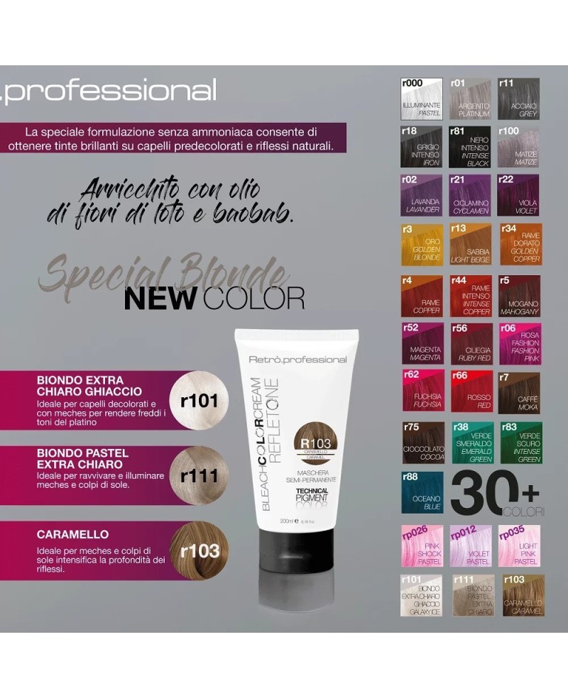 Retrò Professional REFLETONE Maschera Colorante capelli Semi Permanente 200 ml