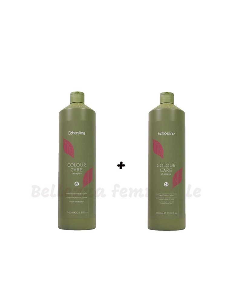 Shampoo Capelli Colour Care Liscio-Ricci Colorati-Trattati Dopocolore 2 Pz da 1000 ml Cadauno Echosline