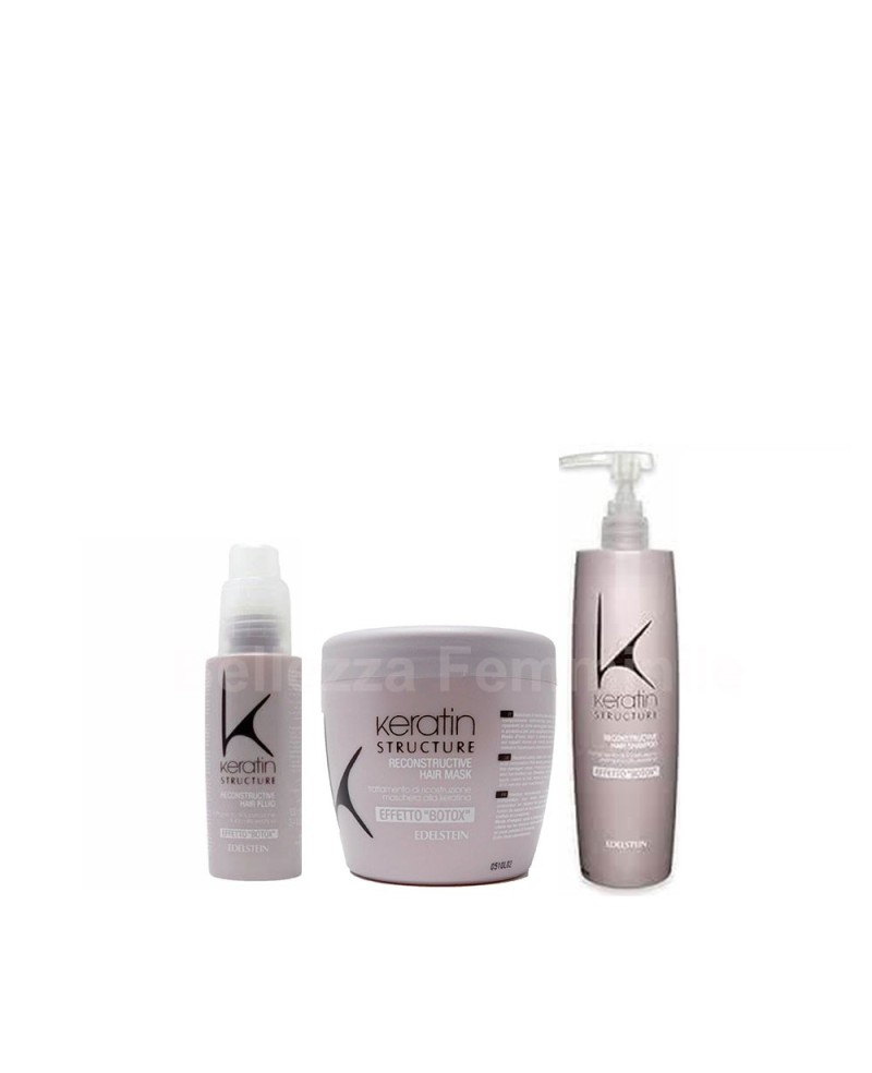 Kit Capelli Shampoo 750 ml+Maschera 500ml +Fluido 100ml Edelstein Effetto Botox