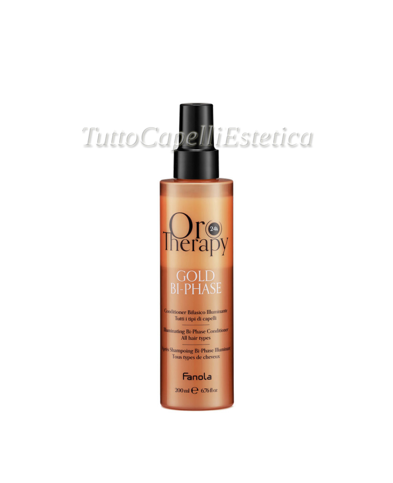 Biphasic Illuminating Restructuring Conditioner for Straight and Curly Hair with Keratin and Argan Oil 200 ml Fanola