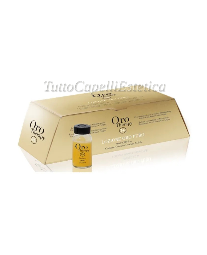 Lozione Capelli Lisci-Ricci all'olio di Argan 12 Fiale da 10 ml Fanola Oro Therapy