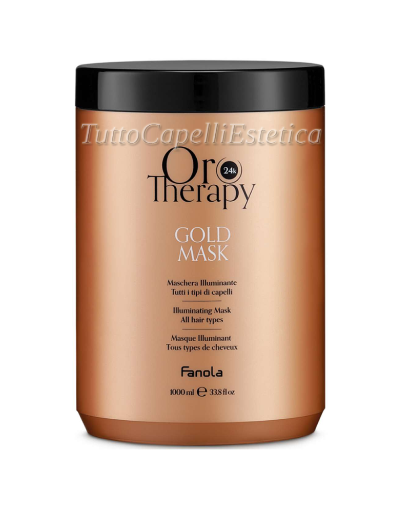 24k Pure Gold Straight-Curly Hair Mask with Argan Oil 1000 ml Fanola Oro Therapy