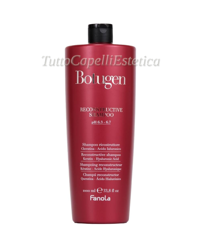 Shampoo Capelli Lisci-Ricci Ricostruttore Cheratina e Acido Ialuronico Botolife 1000 ml Fanola