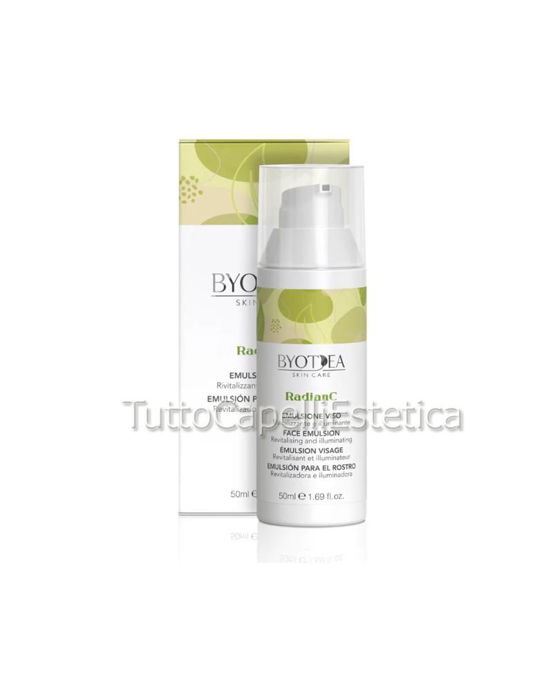 Emulsione Rivitalizzante e Illuminante - Viso-Collo-Dècolletè - Radian C - 50ml - Byotea