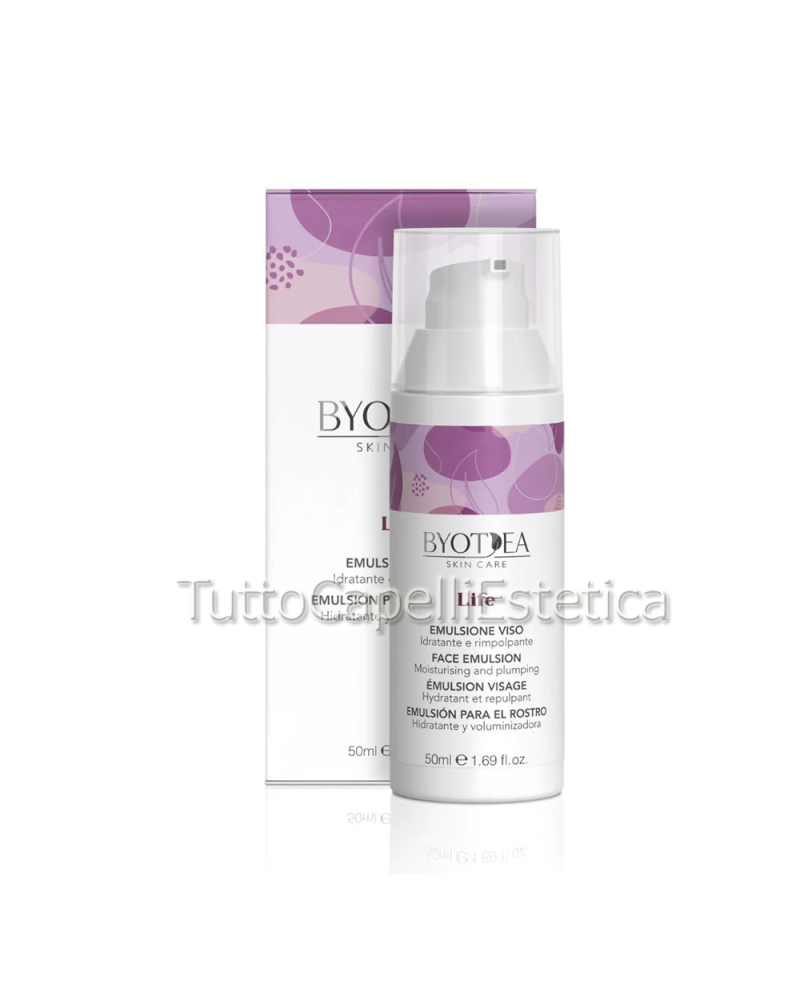 Emulsione Idratante e Rimpolpante Byotea Viso-Collo-Dècolletè Life 50ml