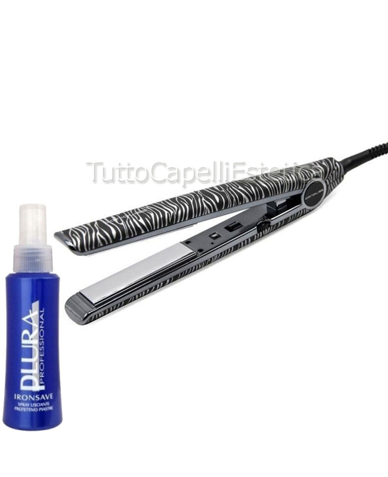 Professional Hair Straightener C1 Silver Zebra Corioliss + Free Heat Protection Spray