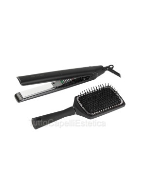 Hair Straightener + Hairbrush Kit C1 Chrome Corioliss Black