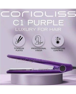 Hair Straightener + Hairbrush Kit C1 Chrome Corioliss Purple