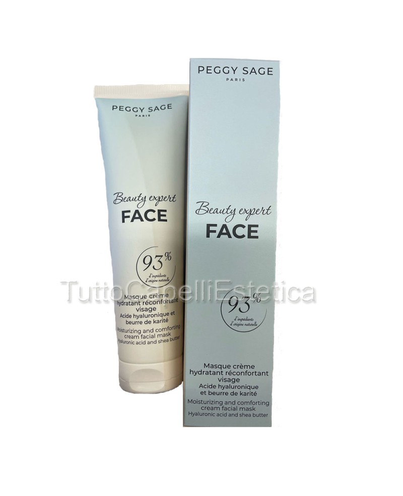 Maschera In Crema Viso Professionale Idratante Riconfortante con Acido Ialuronico e Burro di Karitè Peggy Sage 100ml