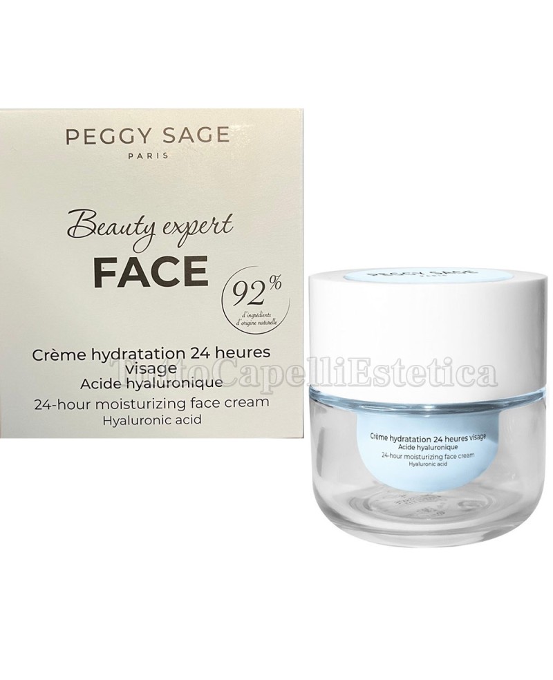 Crema Viso con Idratazione H24 con Acido Ialuronico Professionale 50ml Peggy Sage