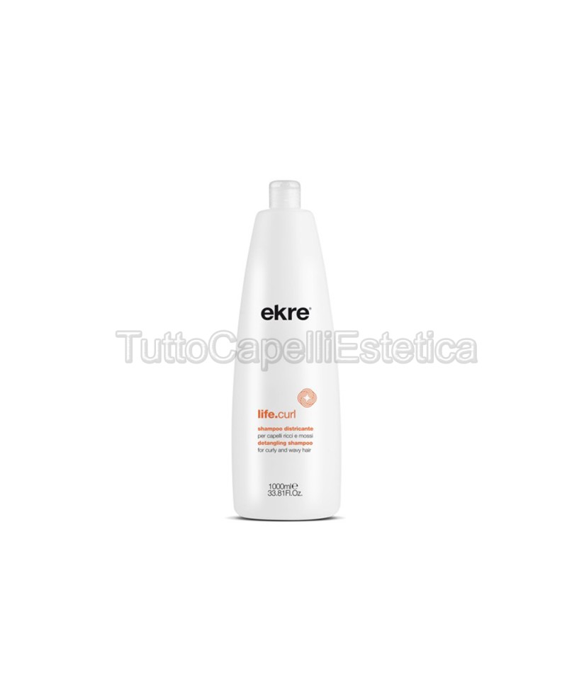 Shampoo  capelli districante/ricci life curl  professionale ekre 1000 ml