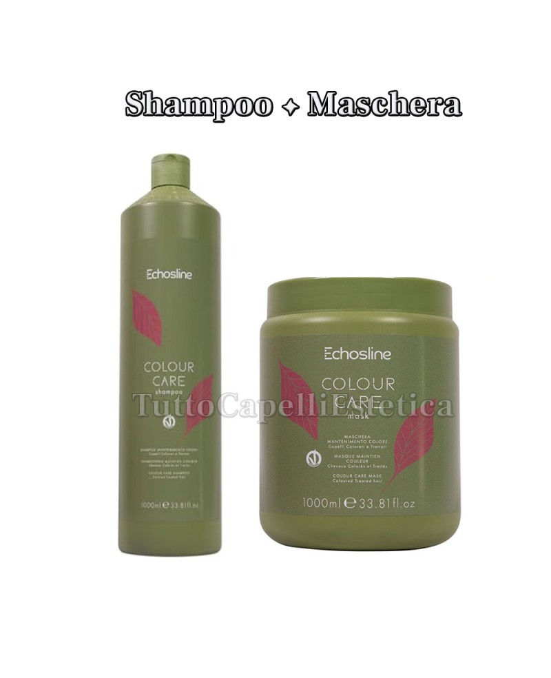 KIT Shampoo e Maschera capelli mantenimento colore - Colour Care - 1000ml - Echosline