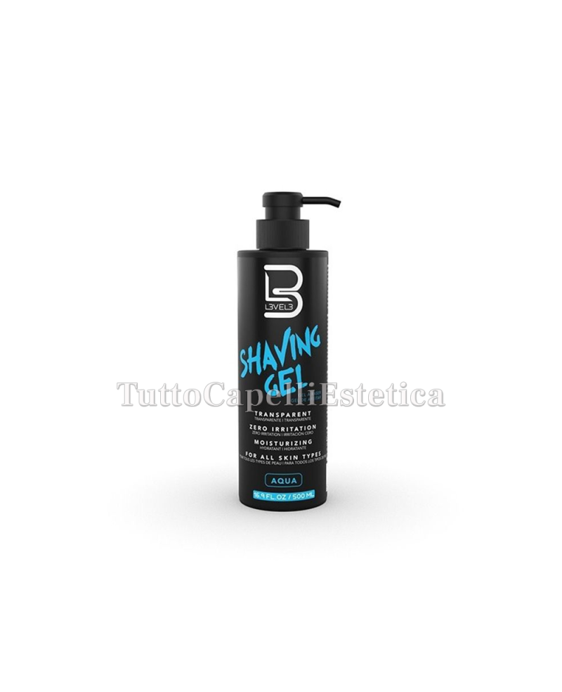 Transparent Shaving Gel - Invisible, Protective and Moisturizing - 500ml Level3 LV3