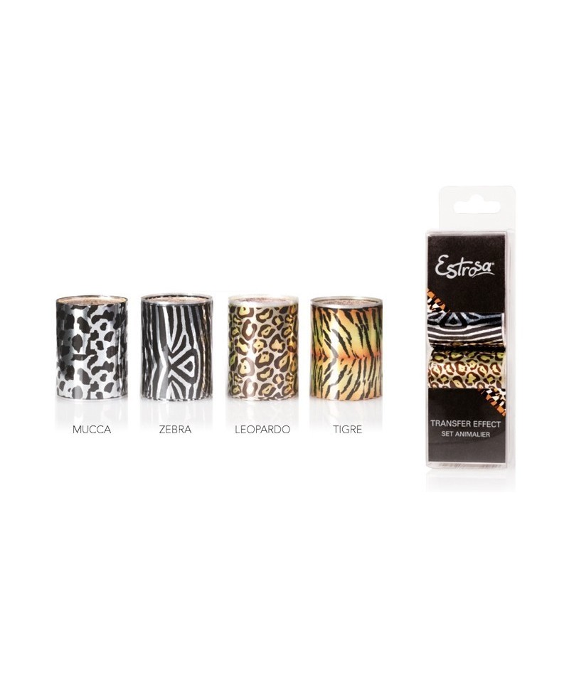 Set 4 Tranfer effect animalier foil - cartine trasferibili nails Estrosa cod.7588