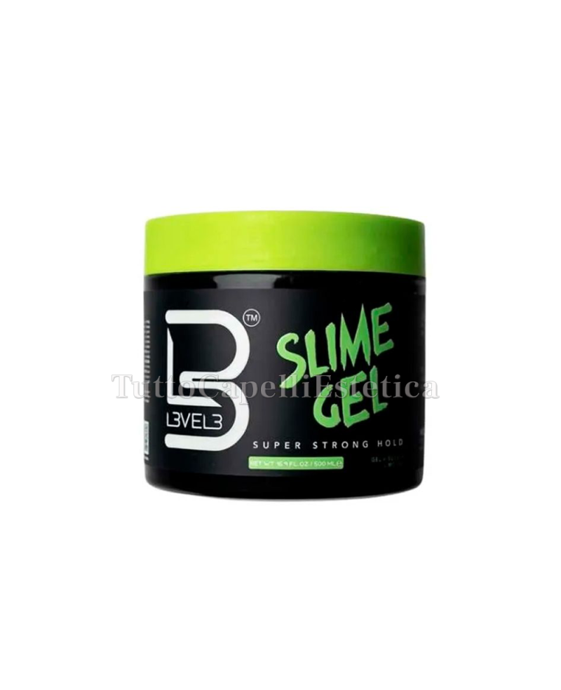 Gel per Capelli Slime Strong Anticrespo Professionale - Tenuta Super Forte - 500ml - Level3 LV3