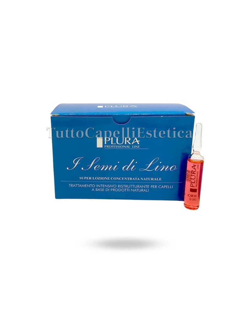 Trattamento in Fiale Semi Di Lino Intensivo Ristrutturante Capelli con Prodotti Naturali Plura 10x10ml