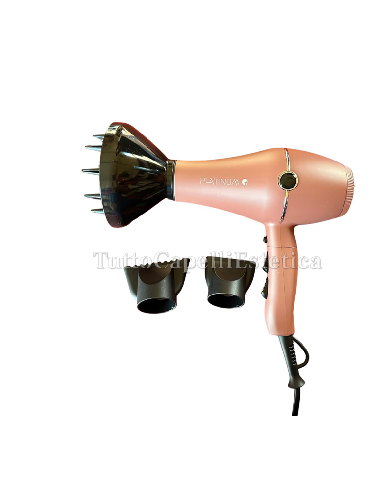 Hair Dryer PLATINUM Professional with 2 nozzles and 1 Diffuser - Black Star
