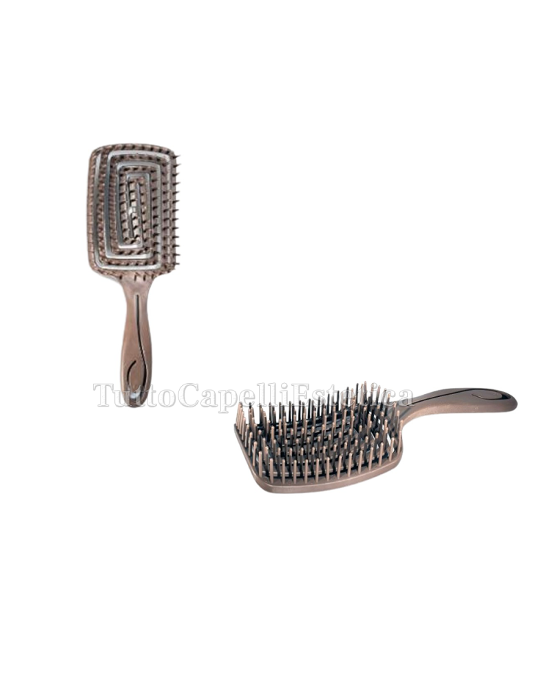 Detangling Hair Brush Curly/wavy/straight - Professional - brown color - Black star