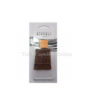 Hair Clips/Bobby Pins for Professional Hairstyles - brown color - pack of 24 pieces - Emanuela Biffoli