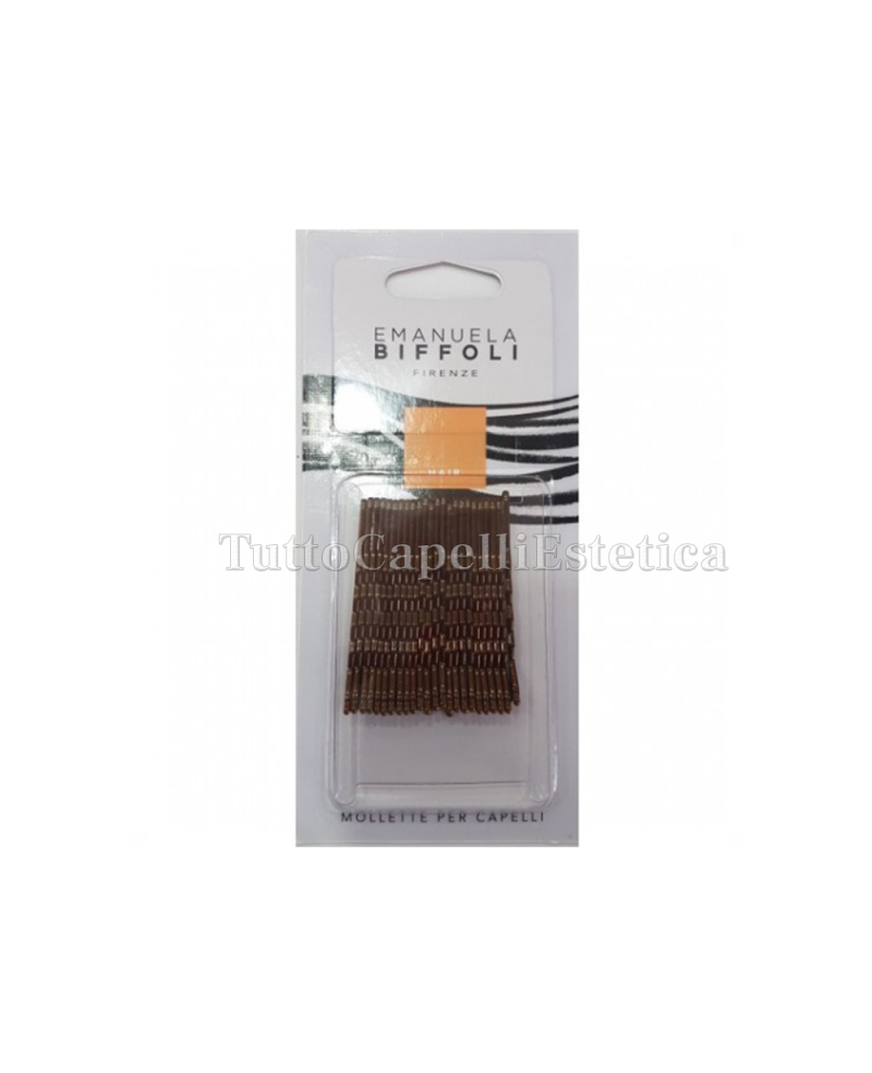 Hair Clips/Bobby Pins for Professional Hairstyles - brown color - pack of 24 pieces - Emanuela Biffoli