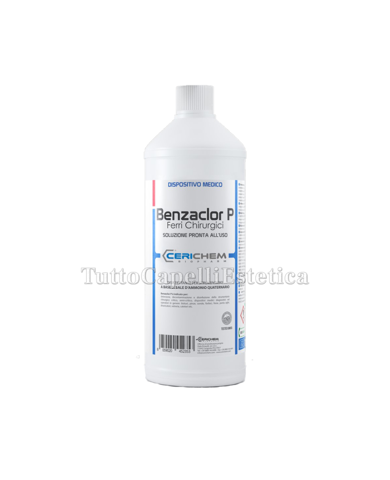 Disinfettante Liquido Medico/Estetico Per Ferri Chirurgici - Soluzione Pronta all'uso - 1000ml Benzaclor P