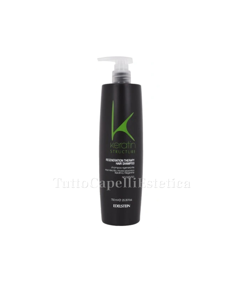 Regenerating Hair Shampoo - Restructuring - with Organic Aloe Vera, Hyaluronic Acid, Keratin, and Regenine 750ml Edelstein