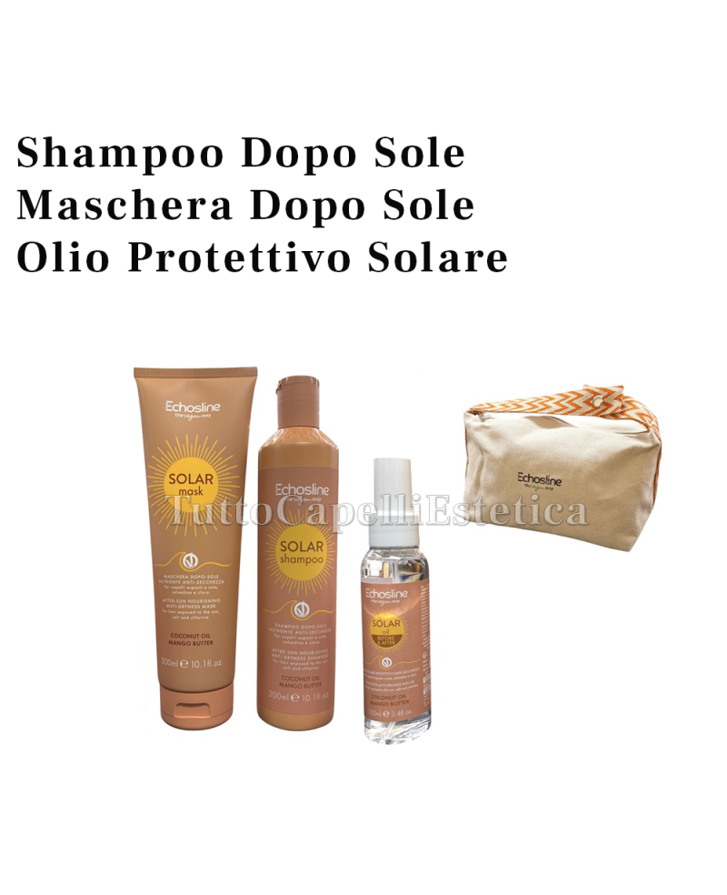 Hair Shampoo + Hair Mask  + Protective Oil  - Echosline Sun Products