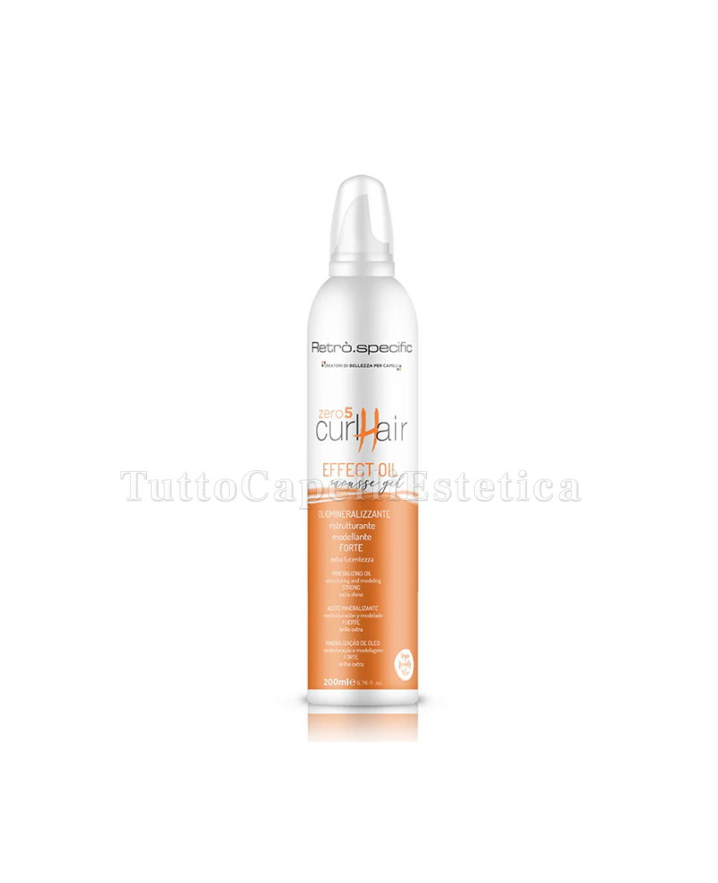 Mousse Gel Capelli Effect Oil Ristrutturante Modellante Forte Zero Curl Hair 200ml Retrò Specific