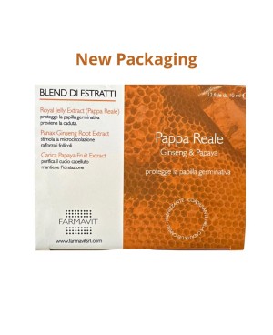 Fiale Capelli Anticaduta Pappa reale + ginseng e papaya 12 fiale da 10 ml - Farmavit