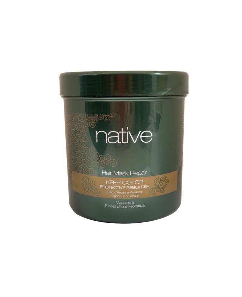 Maschera Capelli Ristrutturante Mantenimento Colore Native con Olio d'Argan e Cheratina- 1000 ml