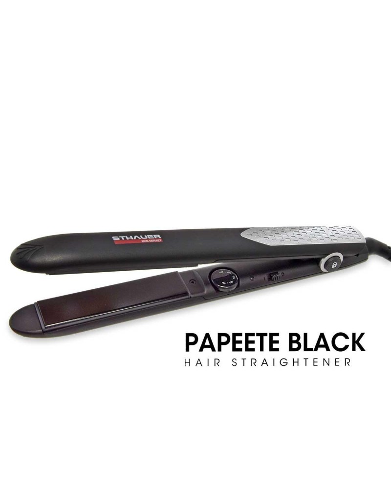 Papeete Hair Straightener (Straight, Curly, & Wavy Styles) – Black Ceramic – Sthauer