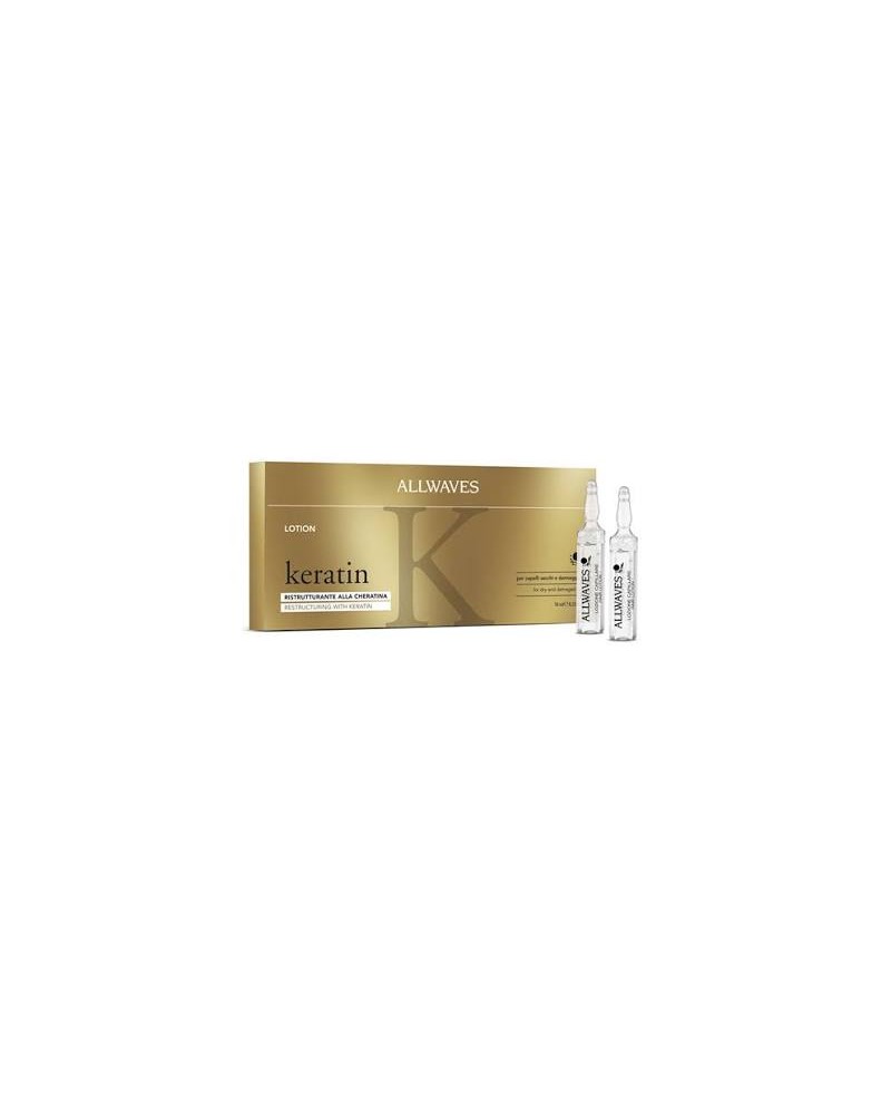 Fiale Ristrutturanti per Capelli alla Cheratina-12 fiale da 10ml- Allwaves Keratin Lotion